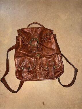 VINTAGE Nine West Brown Leather Backpack